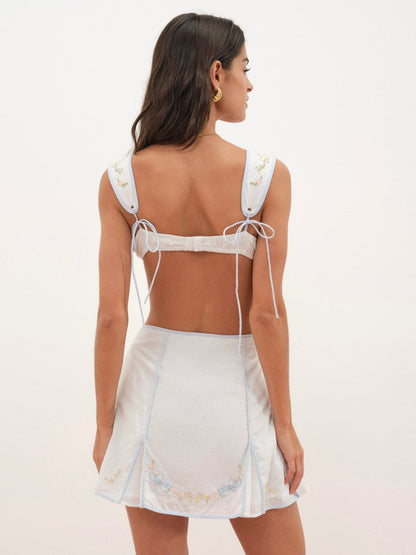 For Love and Lemons Baby Bows Bra Top - White