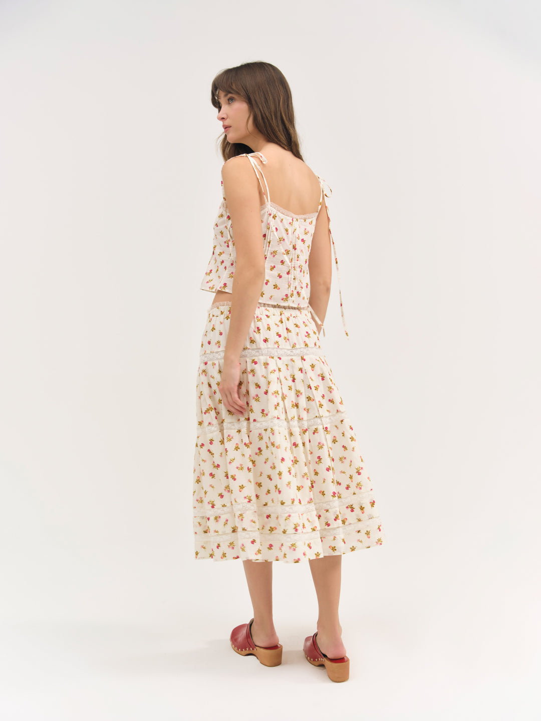 For Love and Lemons Adahlia Floral Top - Cream
