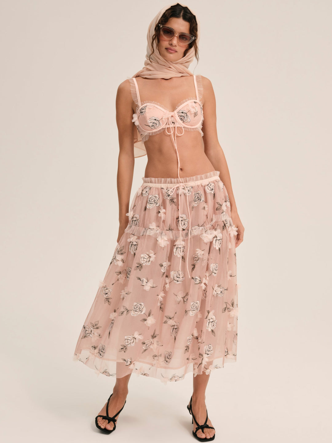 For Love and Lemons Blushing Rose Bra Top - Blush