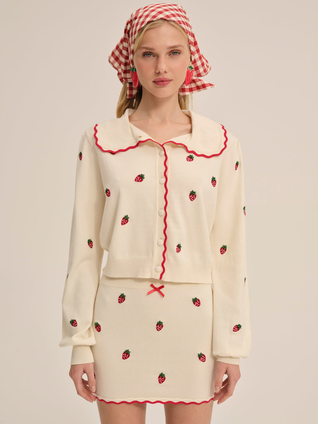 For Love and Lemons Strawberry Jam Cardigan - Cream