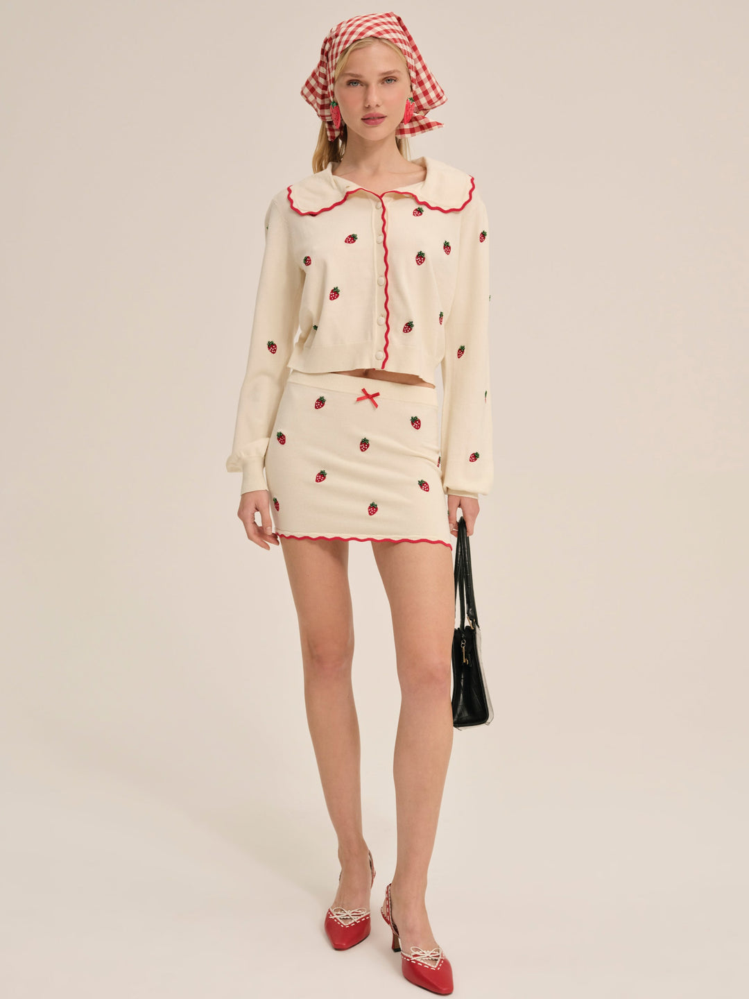 For Love and Lemons Strawberry Jam Cardigan - Cream