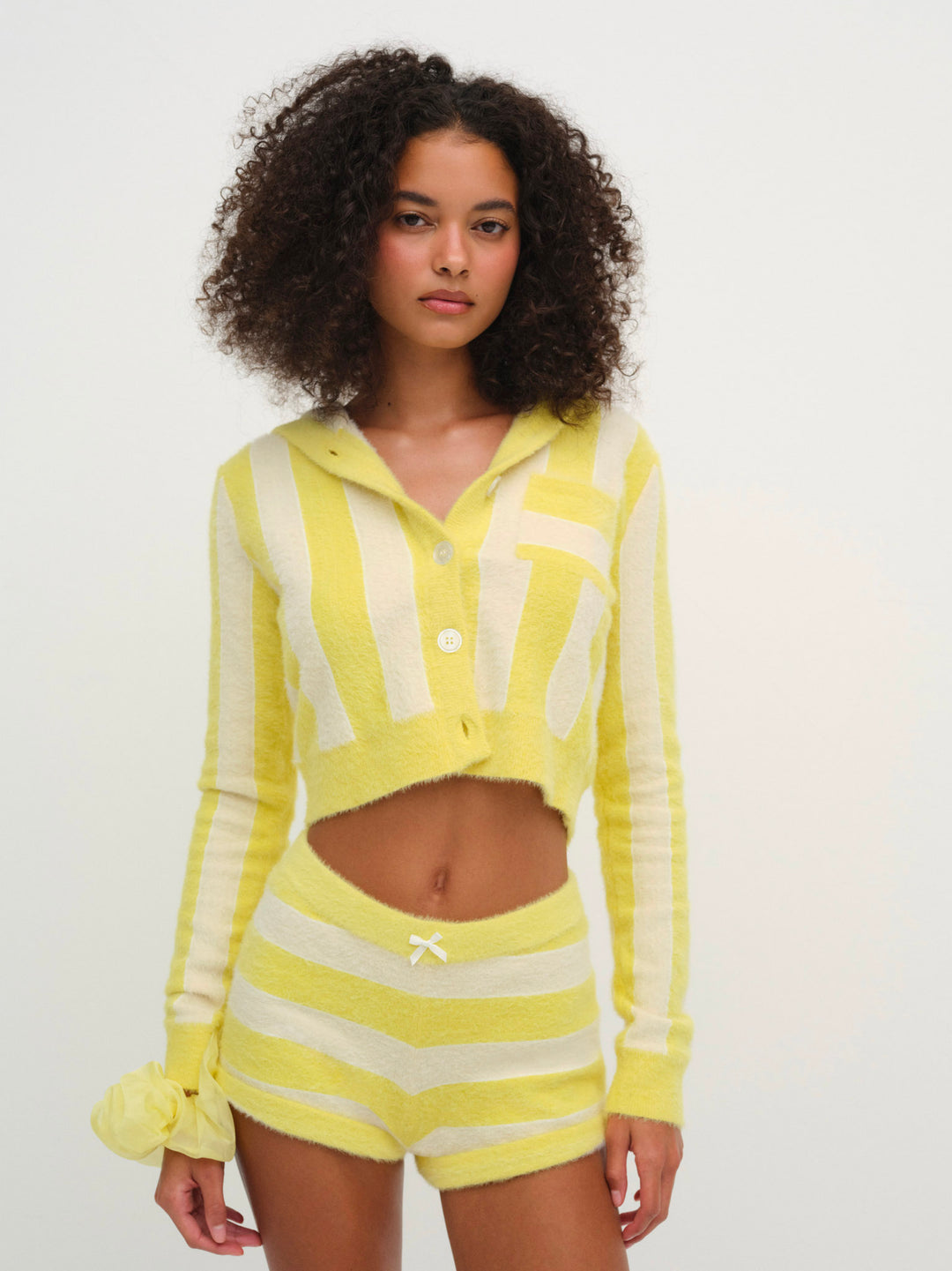 For Love and Lemons Sleepy Stripe Shorts - Yellow