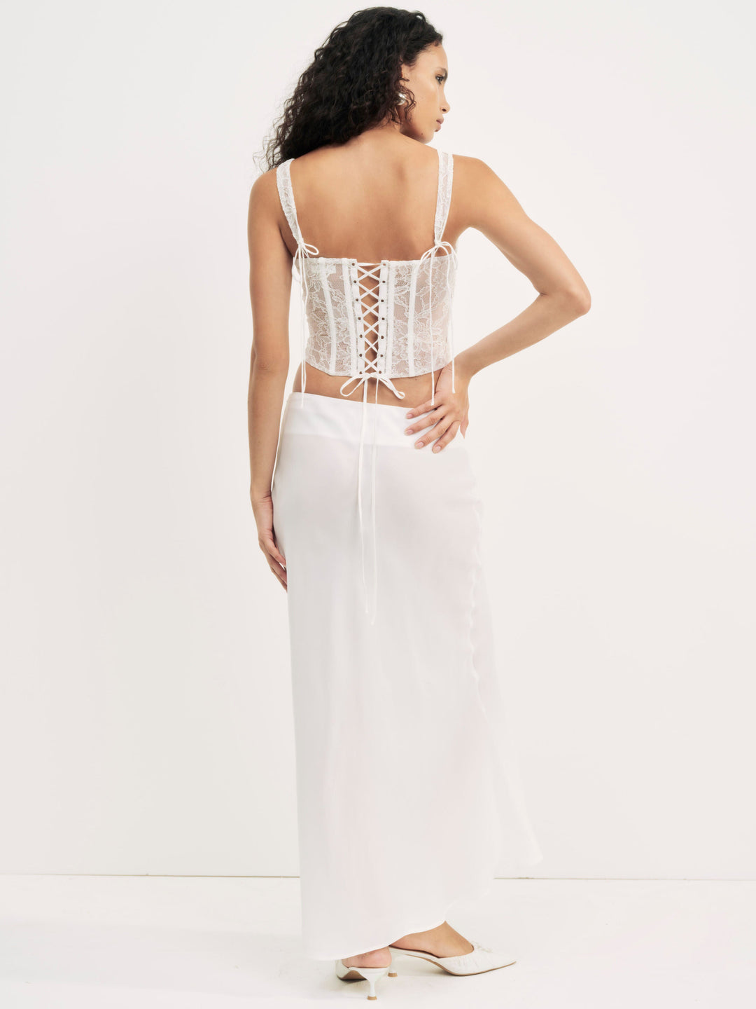 For Love and Lemons Lena Maxi Skirt - Cream