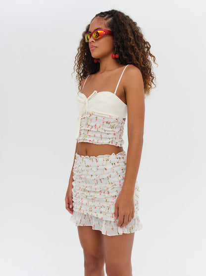 For Love and Lemons Elodie Mini Skirt - Yellow