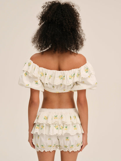 For Love and Lemons Lemon Spritz Bloomer - White