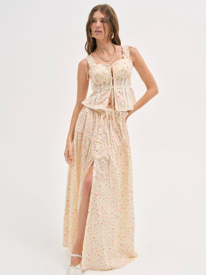 For Love and Lemons Tracy Maxi Skirt - Peach