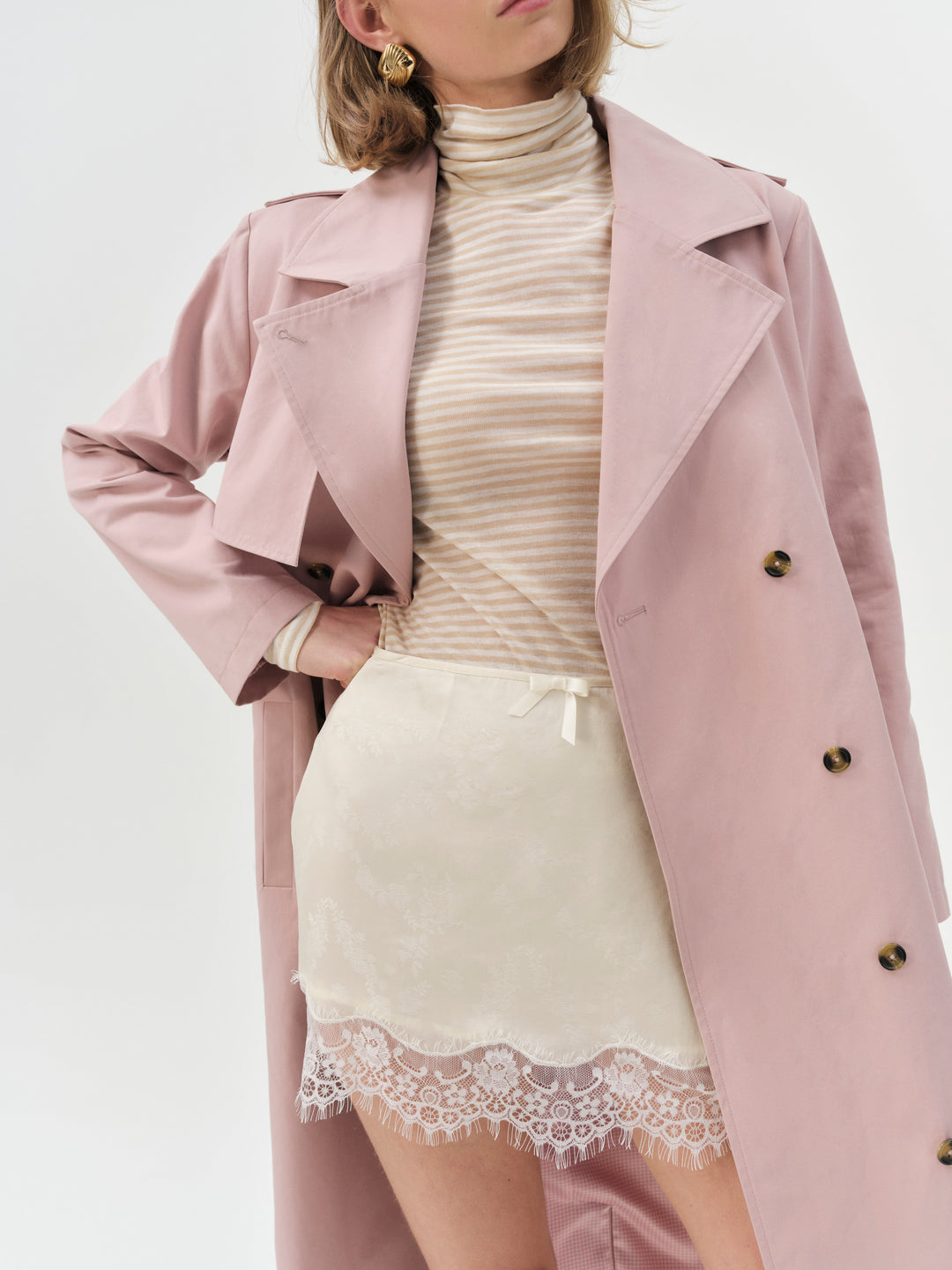 For Love and Lemons Reese Trench Coat - Mauve