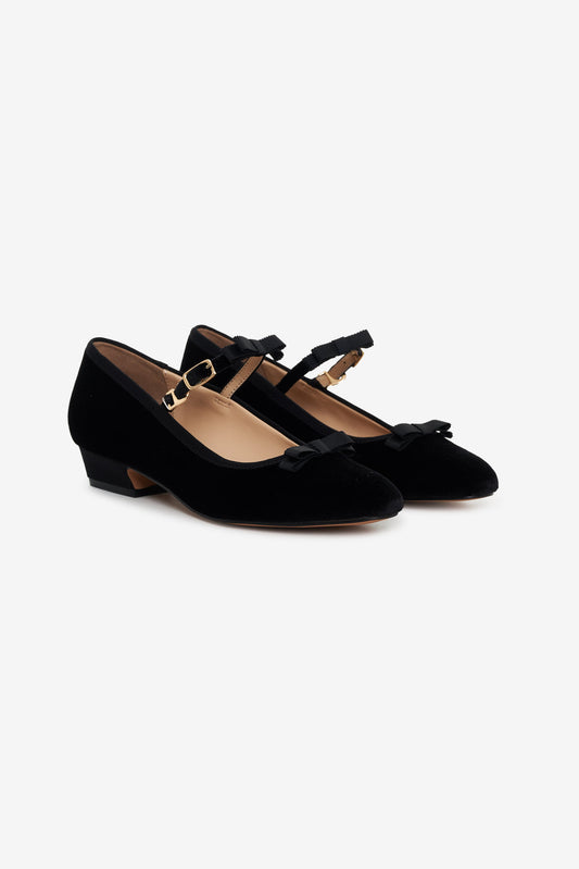 For Love and Lemons Lucia Velvet Mary Jane - Black