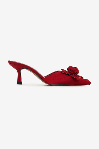 For Love and Lemons Claudine Mule Heel - Red