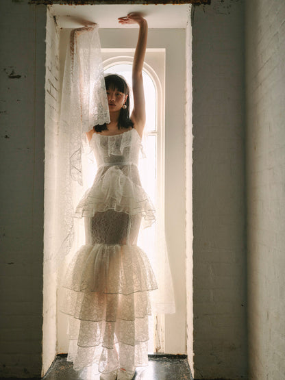 For Love and Lemons Juno Veil - White