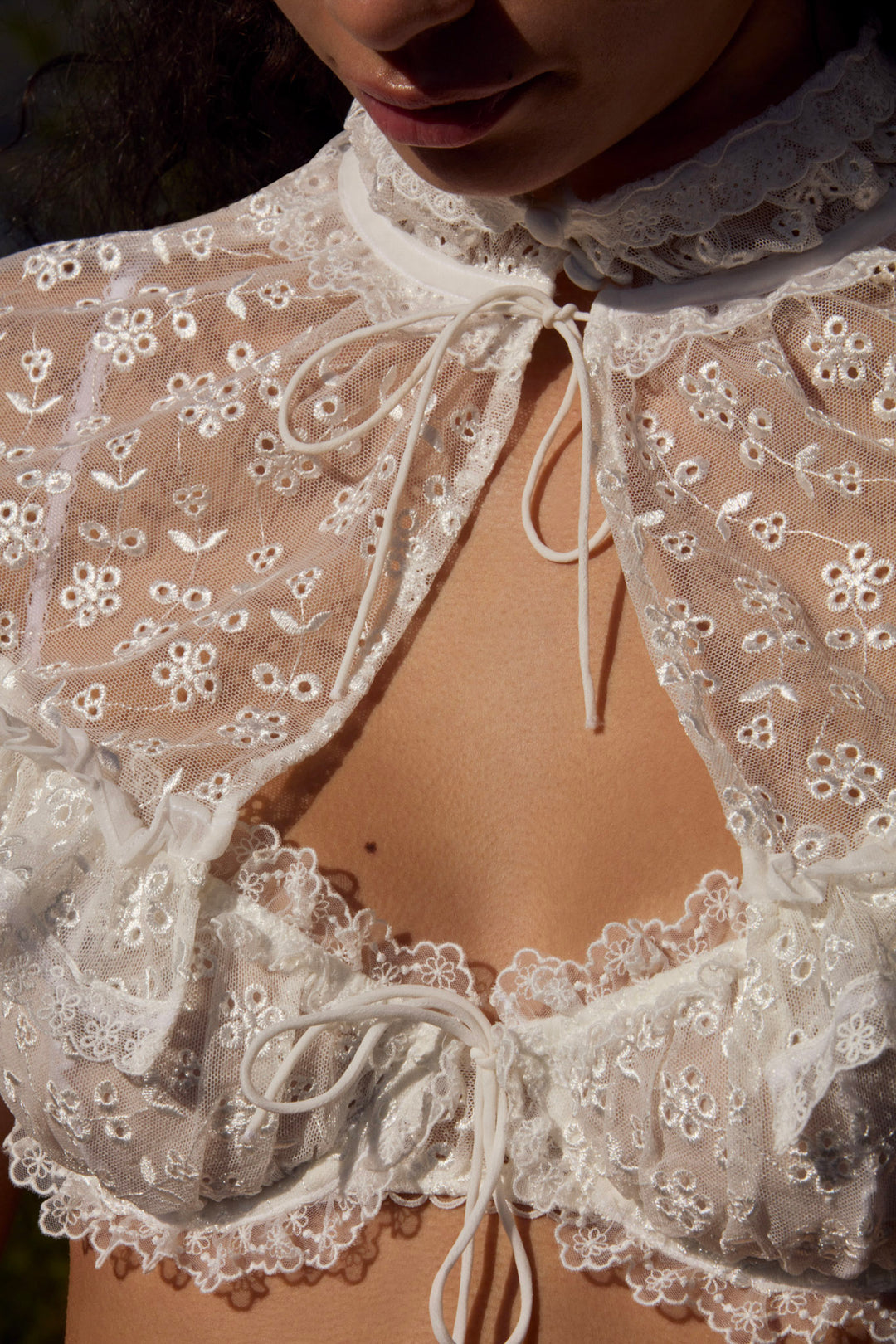 For Love and Lemons Layer Cake Chiffon Collar - White