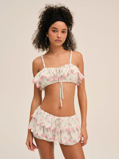 For Love and Lemons Gidget Bloomer Short - White
