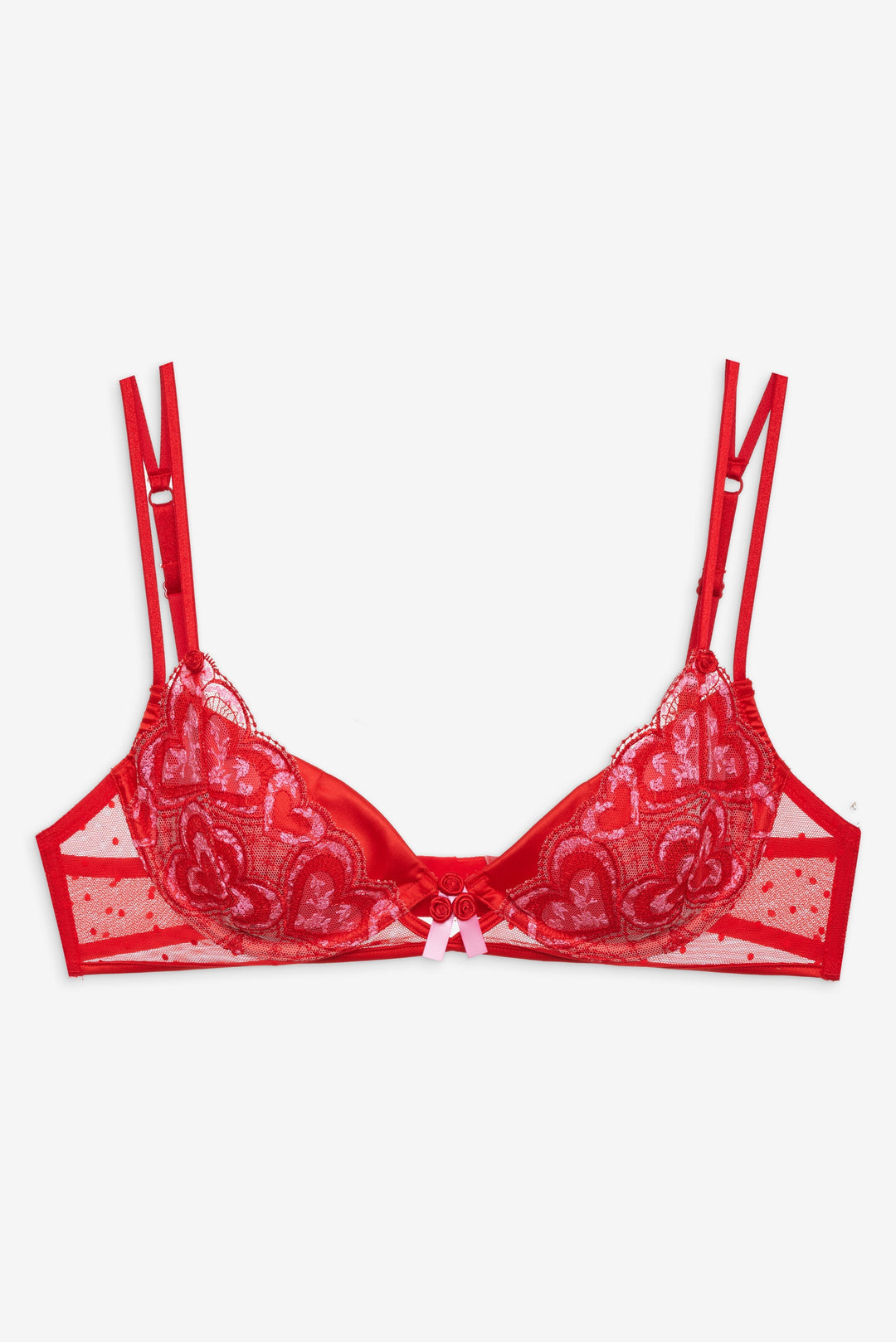 For Love and Lemons Heartbeat Underwire Bra - Red