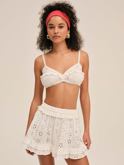 For Love and Lemons Dreamy Daisy Bra Top - White