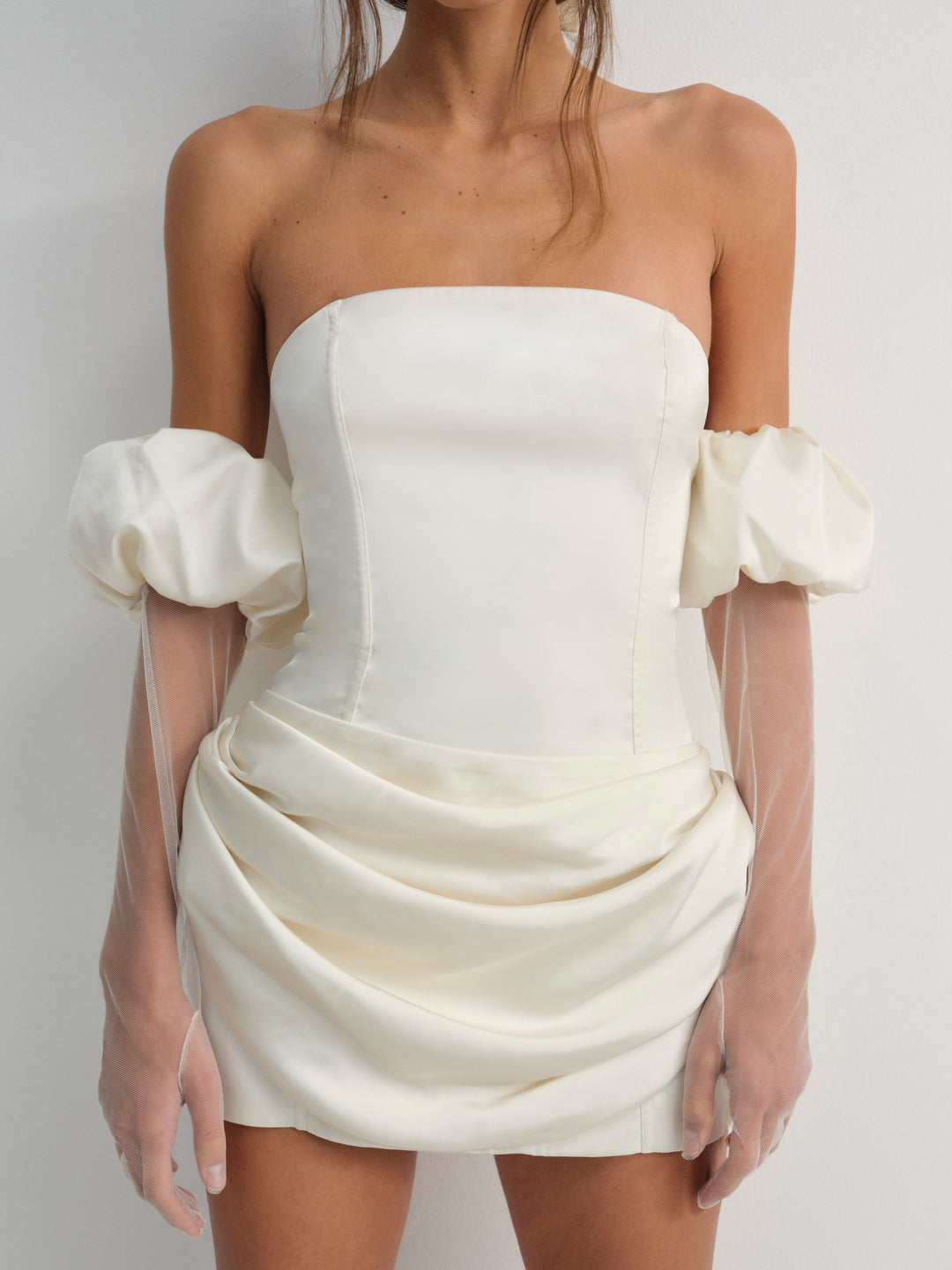 For Love and Lemons Serena Mini Dress - Cream