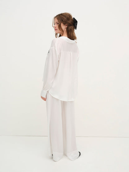 For Love and Lemons Everyday PJ Top - White