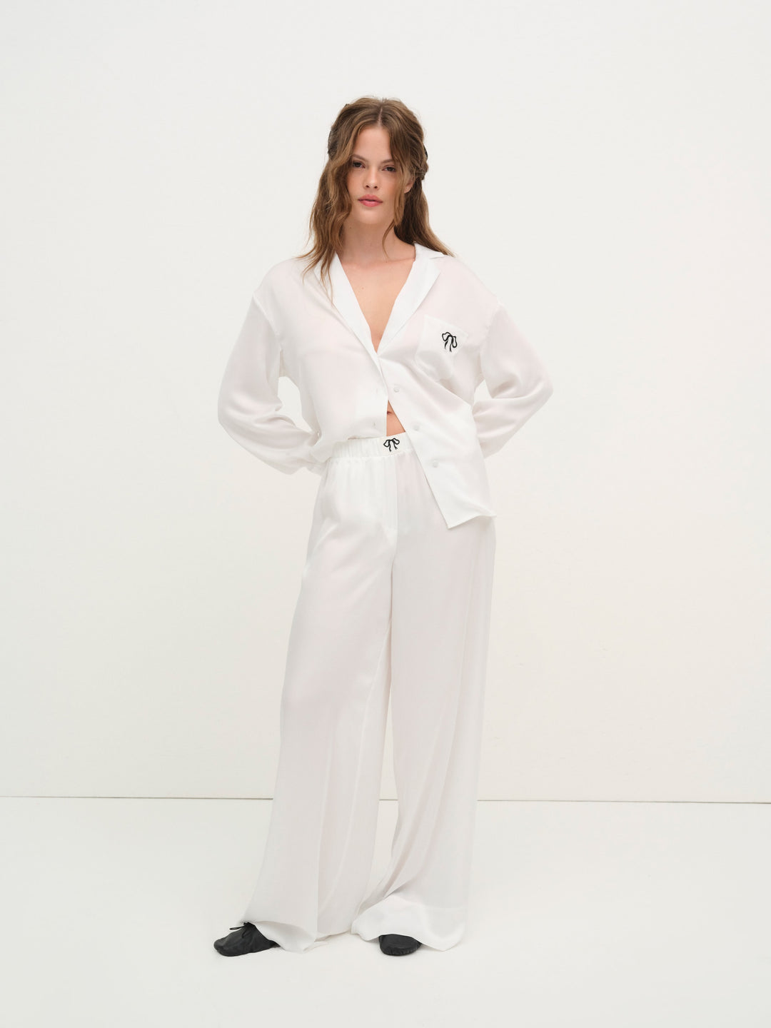 For Love and Lemons Everyday PJ Top - White