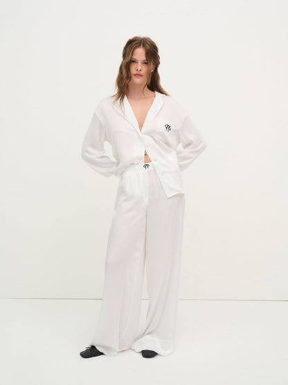 For Love and Lemons Everyday PJ Top - White