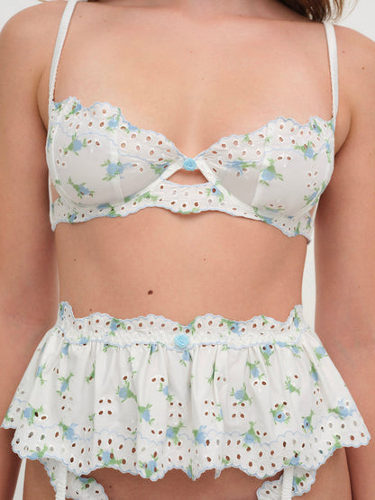 For Love and Lemons Budding Blossom Underwire Bra - White