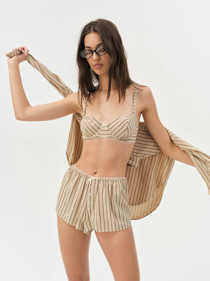 For Love and Lemons Mindy Underwire Bra - Brown