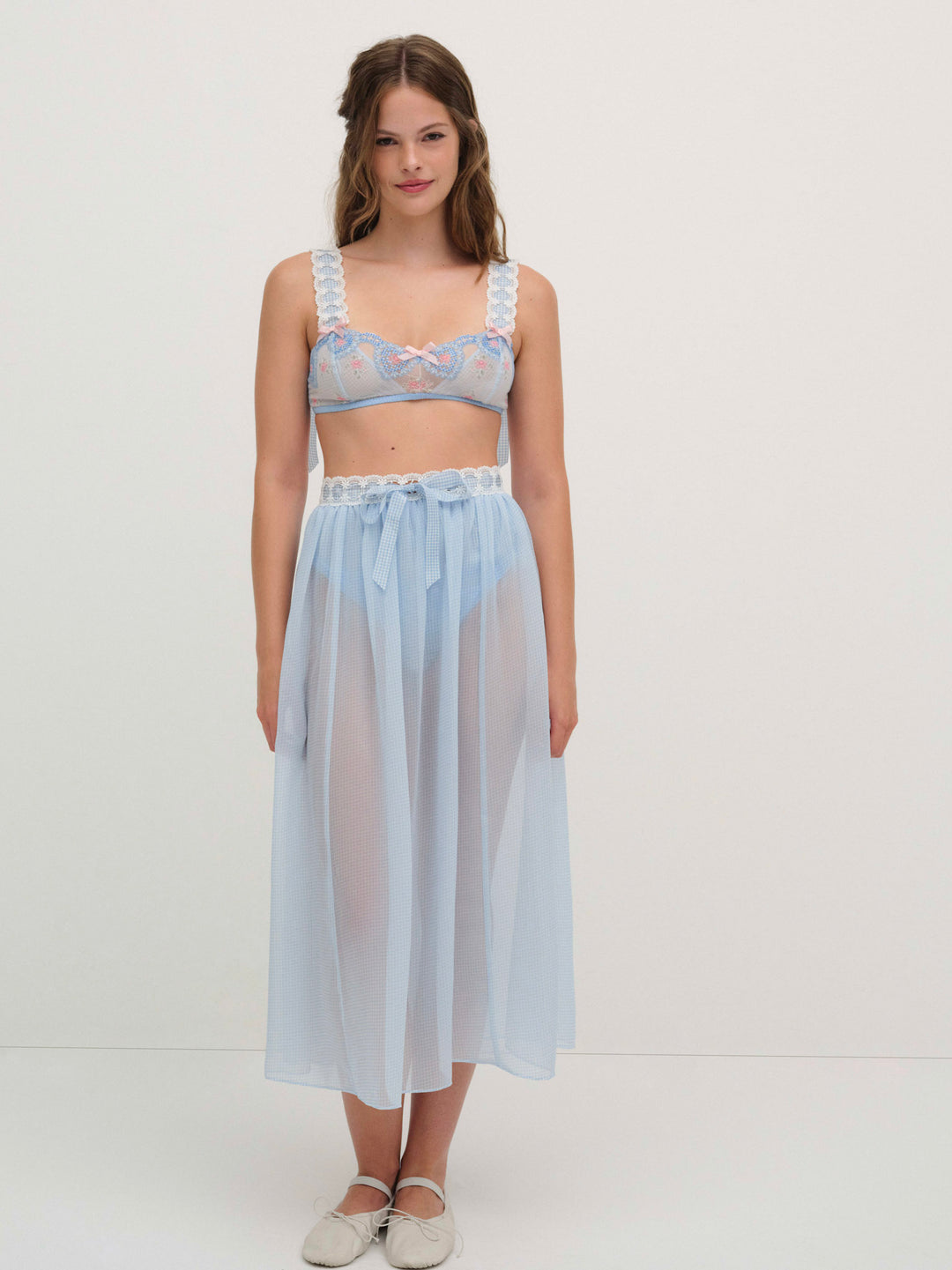 For Love and Lemons Dainty Doily Bralette - Blue