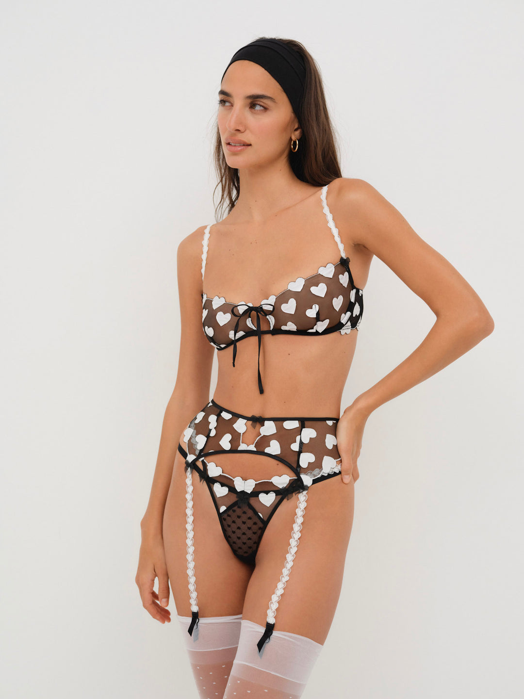 For Love and Lemons Mia Underwire Bra - Black