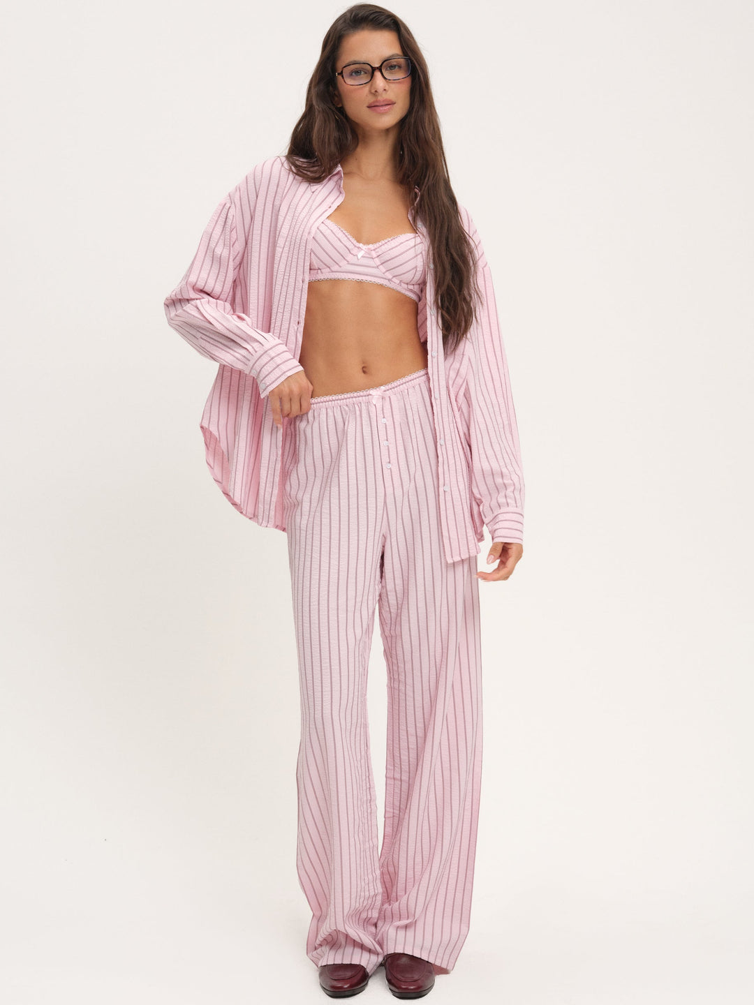 For Love and Lemons Mindy Wide Leg Pant - Pink