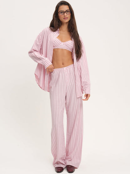 For Love and Lemons Mindy Wide Leg Pant - Pink
