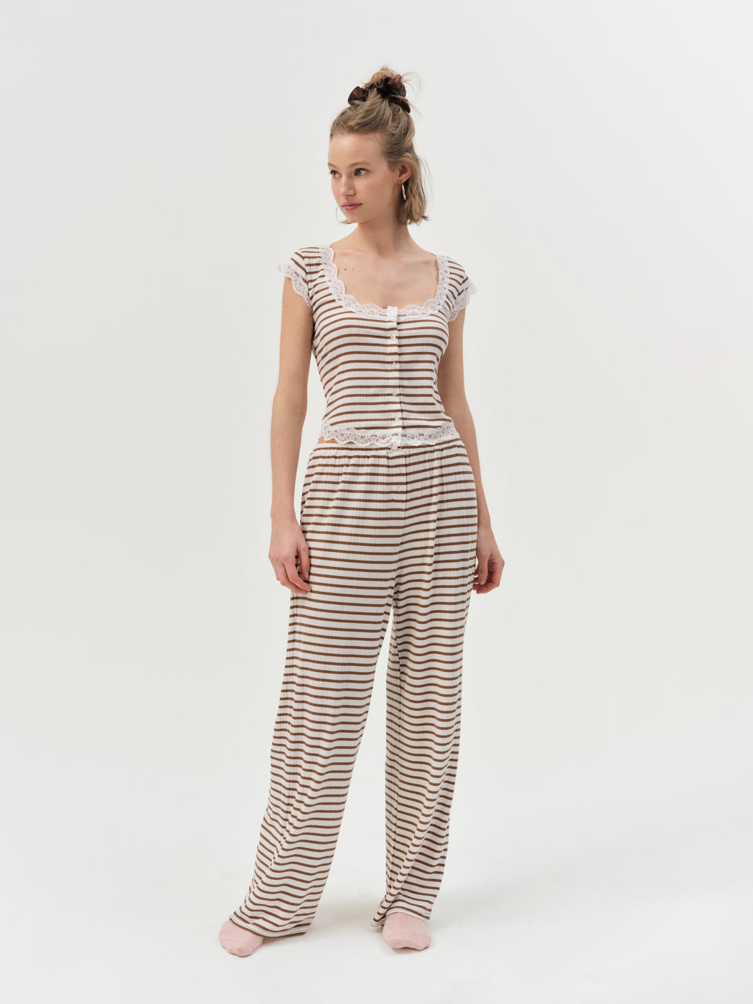 For Love and Lemons Bella Sleep Top - Brown